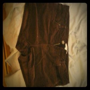 Violet red velvet shorts