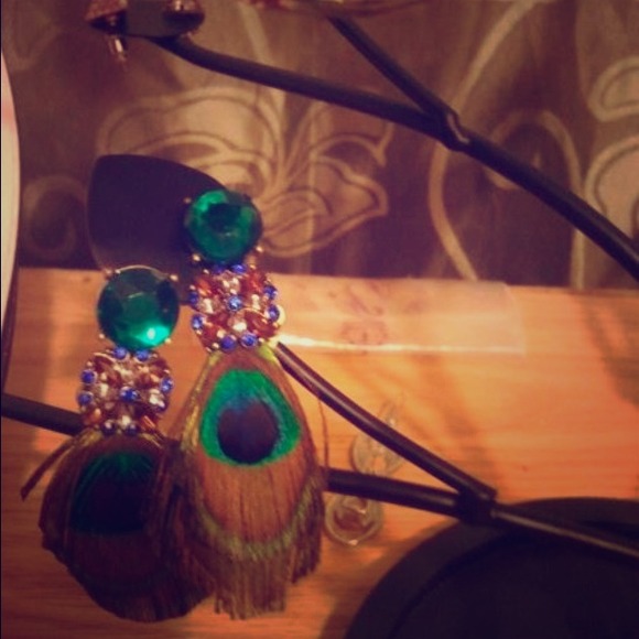 Peacock earrings