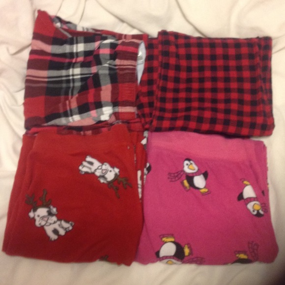 aeropostle Other - Set of 4 pajama pants (2 flannel, 2fleece)