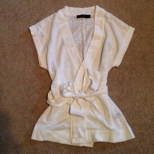 Great Open Cardigan Sweater with Tie