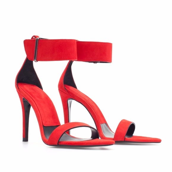 Zara Suede Leather High Heels Sandals Shoes Us7.5 - Picture 7 of 8