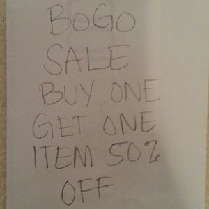 All items bogo 50% off
