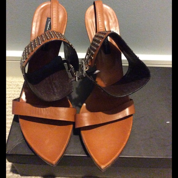 Leather studded stiletto
