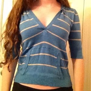 Blue and grey sweater