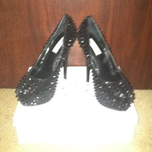 Steve Madden Black Spiked Heels