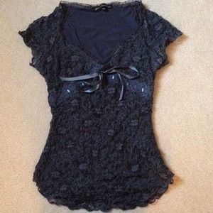 Navy blue lace top
