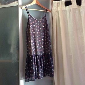 Blue and multi colored cheetah spots tank dress