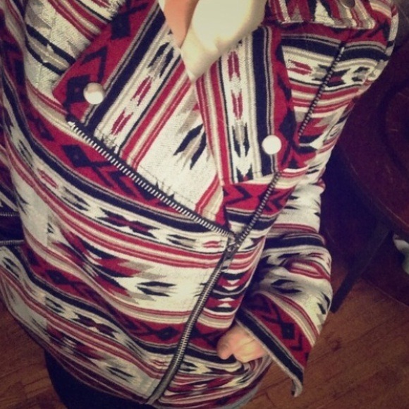 Forever 21 Jackets & Blazers - 🎉HOST PICK🎉 Tribal Aztec moto jacket coat  s m