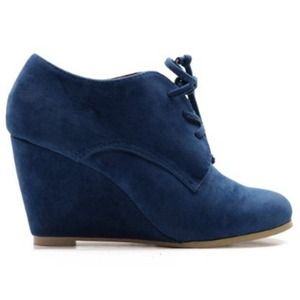NWT suede wedge bootie heels