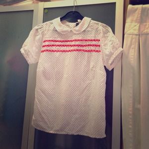 Vintage-style red polka blouse