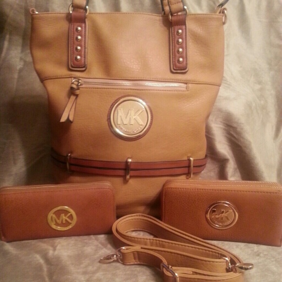 Brown MK handbag with matching wallet