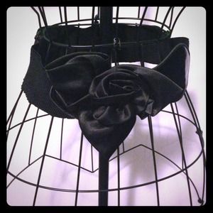Black flower elastic belt💕🌺