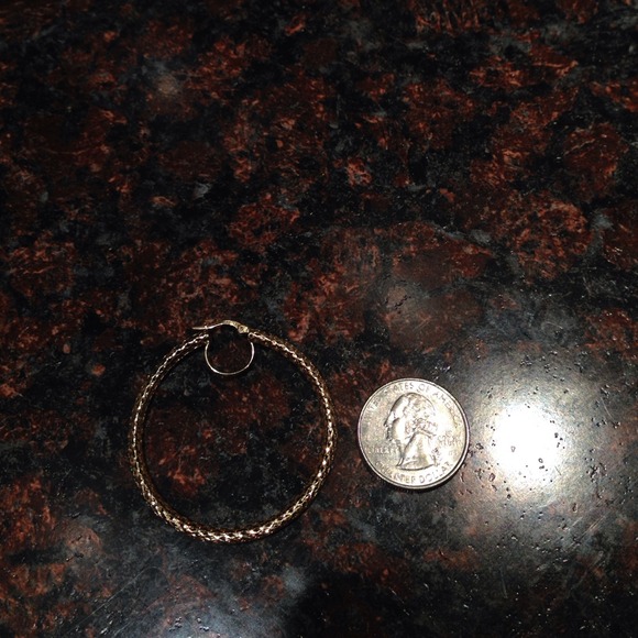 14k gold custom made hoop earrings - Picture 2 of 4