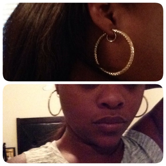 14k gold custom made hoop earrings - Picture 4 of 4