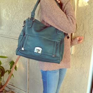 Beautiful forest green bag.