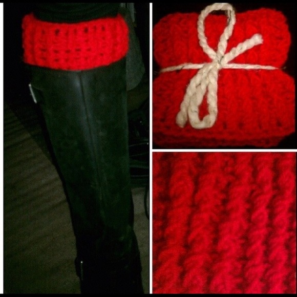 Ribbed red Boot cuffs/ boot socks - Picture 1 of 1