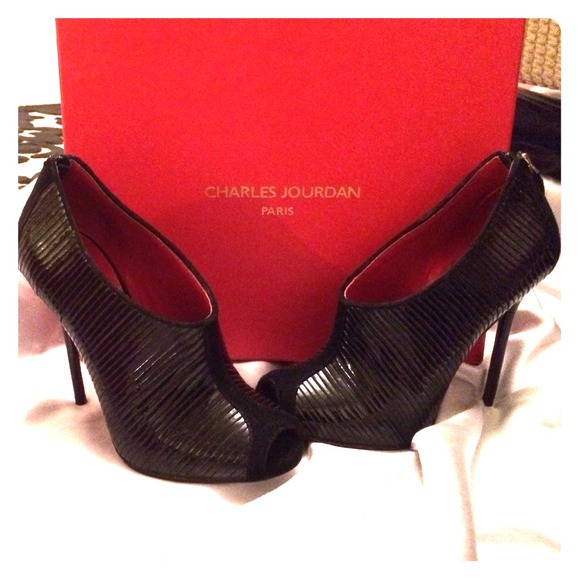 Charles Jourdan peep toe booties. Size 5 1/2