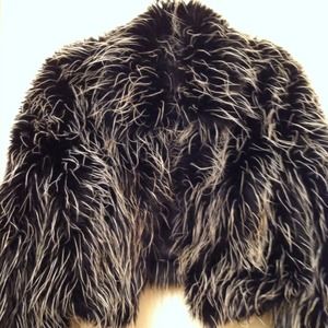 BUNDLED!! Chunky Bebe black and white shag jacket