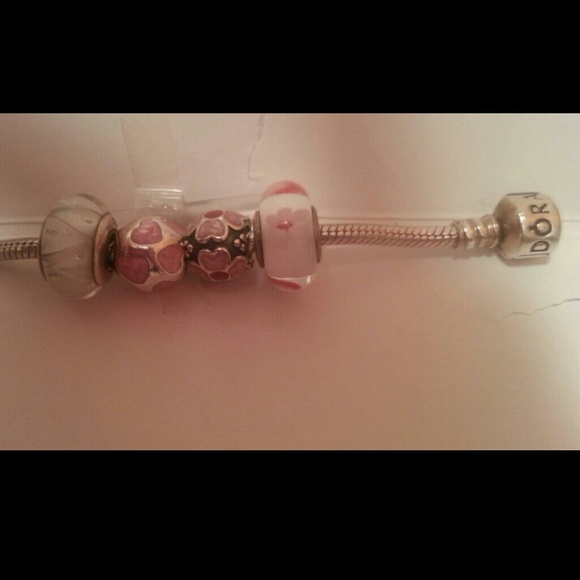 Pandora braclet and charms