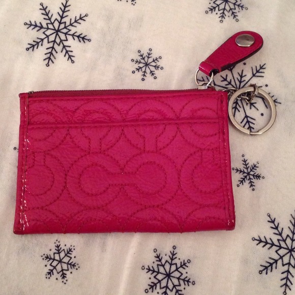 Sold!!Coach change/ I'd holder with keychain