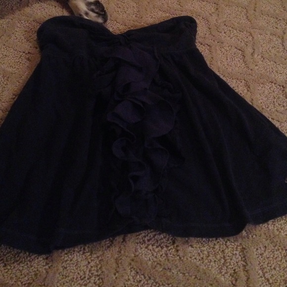 Blue hollister ruffle tube top