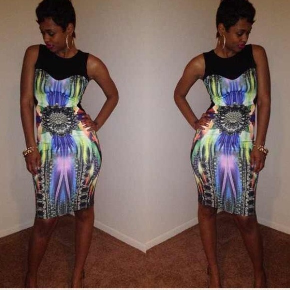 Multi Printed Bodycon Dress 🎈REDUCED🎈