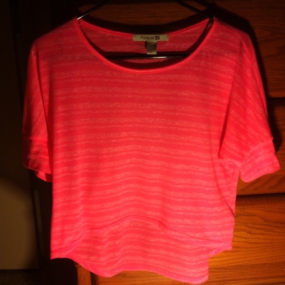 Pink- light pink stripe crop top