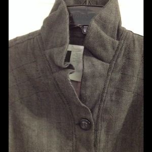 Dtk Grey Herringbone Ruffle Collar Blazer sz M