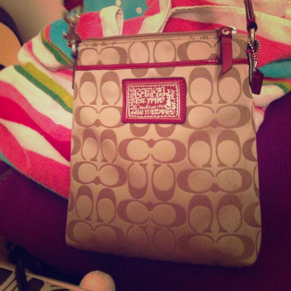 Red and Brown Coach Satchel