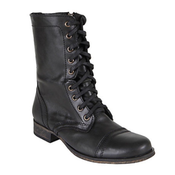 Steve Madden Black Combat Boots