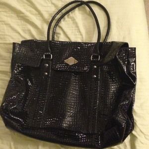Rachel Zoe black patent leather tote - never used!