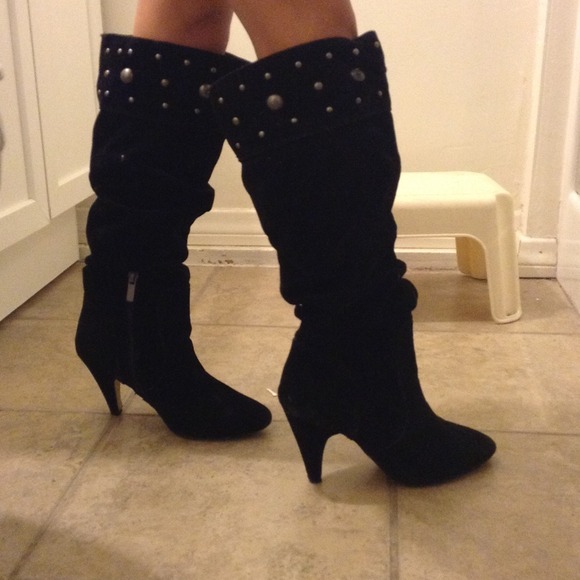 Black studded boots