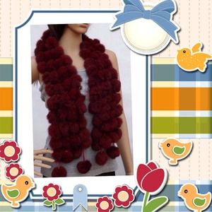 🍷Red Wine Rabbit Fur Shawl🍷