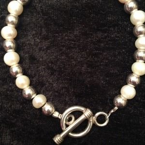 Silpada SS bead & pearl Bracelet