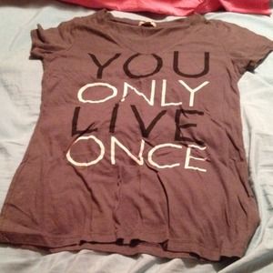 Grey "You Only Live Once" vneck tee