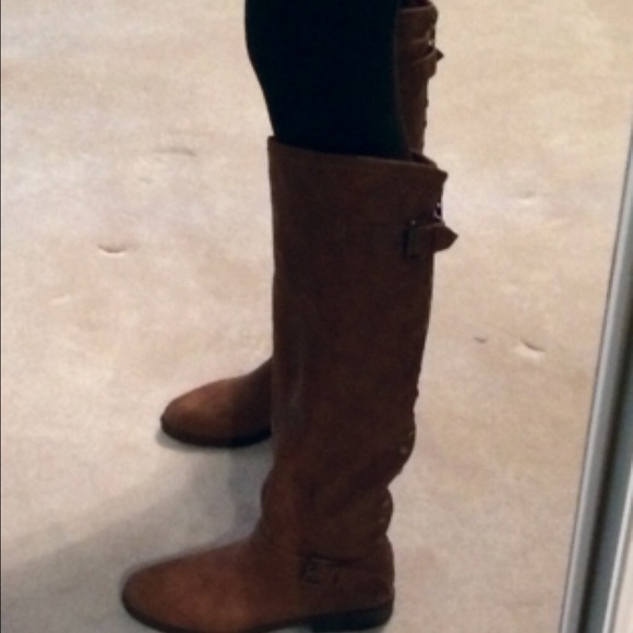 SOLD!!!  Chestnut colored studded riding boots.