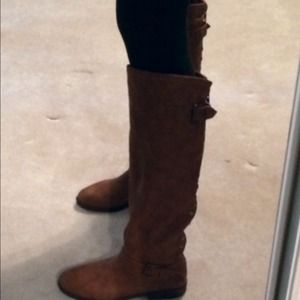 SOLD!!!  Chestnut colored studded riding boots.