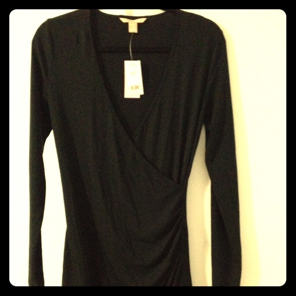 Banana Republic black faux wrap dress