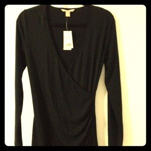 Banana Republic black faux wrap dress