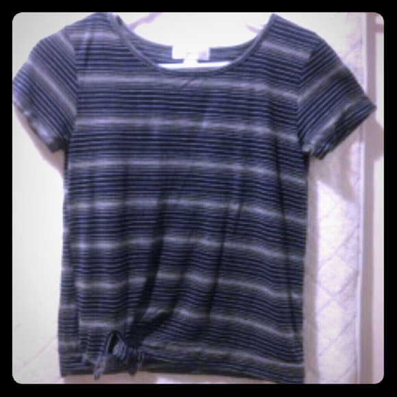 NWOT Navy blue gray white stripe shirt