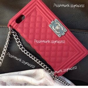 Chanel iphone 5/5s case silicone red cover cross