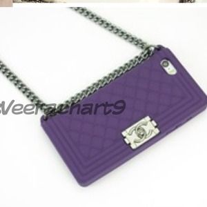 Cc logo iphone 5/5s case silicone purple cover