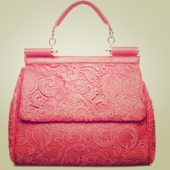 Coral Lace Handbag