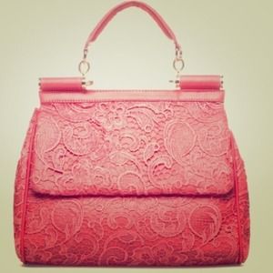 Coral Lace Handbag
