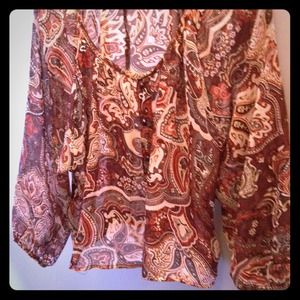 paisley sheer shirt