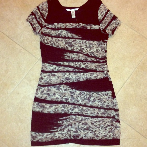 Diane Von Furstenberg Black/Tan Multi Dress
