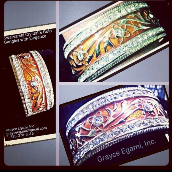 SOLD! Swarvarski Crystal Fire Polished Bangle