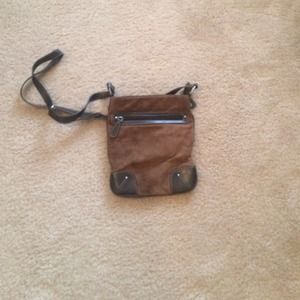 Cross Body satchel and white earrings bundled