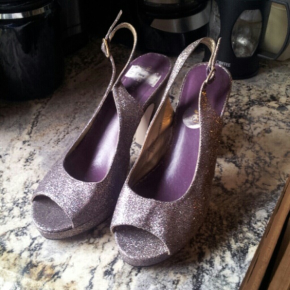 Madden girl purple glitter heels