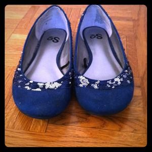 Blue Sparkly Flats